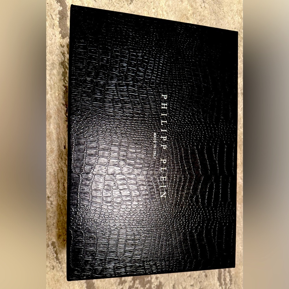 Philipp Plein Black  crocodile shoebox